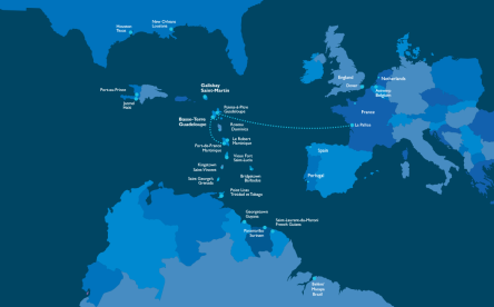 Carte de la ligne Europa - El Caribe